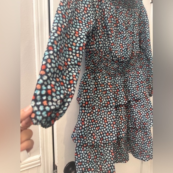 MICHAEL MICHAEL KORS T Palm Printed Off-The-Shoulder Minidress Size L - Picture 7 of 11